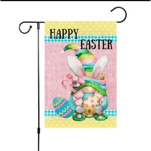 NEW Home & Garden 1pc Double sided Easter Gnomes‎ Garden Flag 12x18 inch